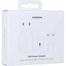 Samsung Charger 220V 5A 45W USB-C 1.8 Meter Cable White T4511XW Blister